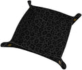PU Leather Jewelry Valet Tray, Portable Catchall Tray for Keys, Wallet, Watch, Travel Organizer for Nightstand Desk Entryway Home Decor Gift for Women Men Black Leopard Print by JYCardPKT