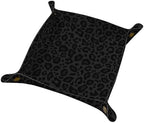 PU Leather Jewelry Valet Tray, Portable Catchall Tray for Keys, Wallet, Watch, Travel Organizer for Nightstand Desk Entryway Home Decor Gift for Women Men Black Leopard Print by JYCardPKT