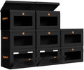DIMJ Storage Bins with Lids - 8 Pack Large Fabric Closet Organizer with Window & Handles, Collapsible Decorative Storage Boxes for Shelves Under Bed, Books Clothes Blankets Sweaters Organization by DiMJ