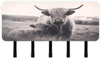 Burbuja Highland Cow Key Holder with 5 Key Hooks, Self Adhesive Wall Mounted Key Racks Mail Storage Organizer for Entryway, Home Decor by Burbuja