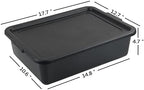 Xyskin Storage Utility Bus Tote with Lid, Commercial Bus Box, 3 Pack, Black - Image 2