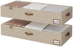 StorageWorks 7 Inch Low Profile Under Bed Storage Containers with Clear Lid | Reinforced Structure, Resists Sagging, Handles & Label Holder, Foldable Stackable Closet Storage for Clothes, Blankets, Toys by StorageWorks
