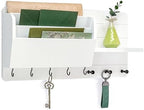 Rebee Vision Key Holder Wall Mount with Hooks for Home Decor, White by REBEEVISION