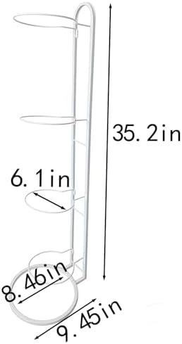 Ball Storage Rack, White Metal, 4-Tier Vertical Organizer for Basketball, Soccer, Volleyball, Sports Equipment Holder (4-Tier) - Image 5