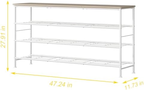 SUOERNUO 4 Tier Extra Long Shoe Rack Organizer Storage for Closet Entryway - Image 3