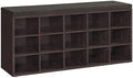 VASAGLE Shoe Bench with Cushion, 15 Compartments, 11.8 x 41.3 x 18.9 Inches by Unknown