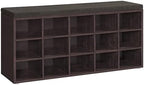 VASAGLE Shoe Bench with Cushion, 15 Compartments, 11.8 x 41.3 x 18.9 Inches by Unknown