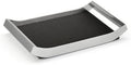 YIJU Synthetic Material Tray Rectangular Tray Catchall Tray Organizer with Raised Sides and Leather Textured Inset Suitable for Bedroom Vanity Coffee Table Office Desk, Black, Small by YIJU