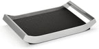 YIJU Synthetic Material Tray Rectangular Tray Catchall Tray Organizer with Raised Sides and Leather Textured Inset Suitable for Bedroom Vanity Coffee Table Office Desk, Black, Small by YIJU