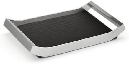 Vaveren Synthetic Material Tray Stainless Steel Valet Organizer Catchall Tray Decorative Storage Tray with Smooth Rounded Corners Low Profile Suitable for, Black, Small by Vaveren