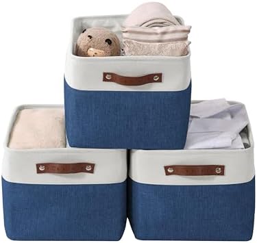 DECOMOMO Storage Bins, Large Fabric Storage Baskets for Shelves 3 Pack by DECOMOMO