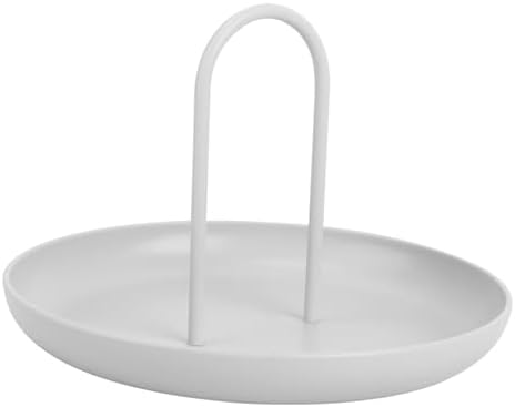 BESPORTBLE 1Pc Round Serving Tray White Desktop Organizer for Keys Snacks Sundries Storage Stylish Catchall Plate for Living Room Entryway Decor - Image 7