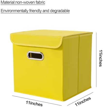 Closet Organizers Fabric Storage Bins With Lids Collapsible Cube Storage Organizer Basket With Handles,Storage Boxes for Clothes Storage,Office,Laundry,Shelves,6 Pack,(multicolour) - Image 2