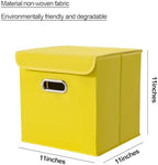Closet Organizers Fabric Storage Bins With Lids Collapsible Cube Storage Organizer Basket With Handles,Storage Boxes for Clothes Storage,Office,Laundry,Shelves,6 Pack,(multicolour) - Image 2