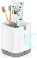 Boperzi Toothbrush Holders for Bathrooms, Detachable Electric Toothbrush Holder, Kids Toothbrush Holder Drainage, 3 slot Toothbrush and Toothpaste Holder Storage Caddy, Toothbrush Organizer White/Grey by Boperzi