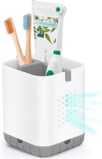 Boperzi Toothbrush Holders for Bathrooms, Detachable Electric Toothbrush Holder, Kids Toothbrush Holder Drainage, 3 slot Toothbrush and Toothpaste Holder Storage Caddy, Toothbrush Organizer White/Grey by Boperzi