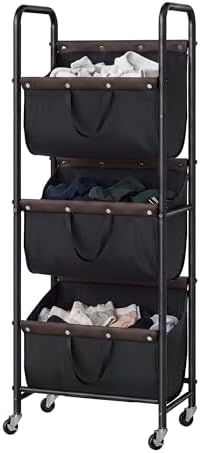 GRANNY SAYS 3 Tiered Laundry Sorter, Narrow Hamper Cart with Wheels by GRANNYSAYS