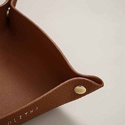 OLETHA Foldable Valet Tray, Travel Essentials for Women, Brown - Image 4