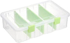 BTSKY Clear Plastic Dividing Storage Box with 4 Compartments Sewing Box by BTSKY