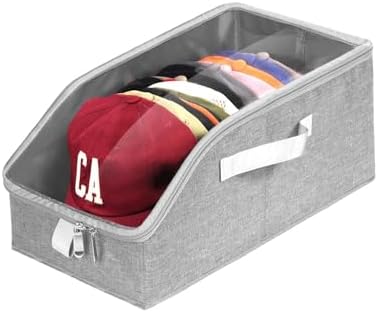 Livelab Hat Organizer for Baseball Caps, Hat Storage Boxes, Grey 2Pcs - Image 7