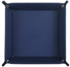 Valet Tray Desktop Storage Organizer – Vegan Leather Catchall Tray Bedside Vanity Tray Nightstand Caddy Holder for Remote Controller, Watch, Keys, Phone, Wallet, Coin, Jewelry, Navy by siduater