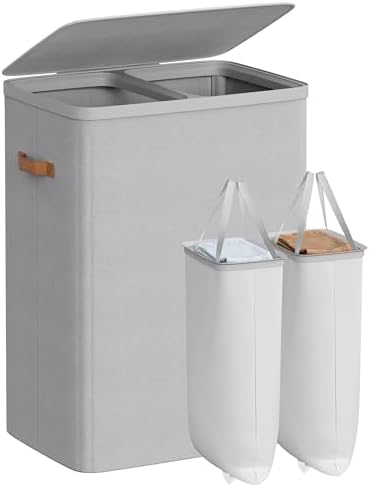 SONGMICS Laundry Basket, 170L Laundry Hamper with Lid, 2 Removable Bags by Unknown