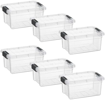Superio 1.85 Quart Clear Plastic Storage Boxes with Lids, Stackable Organizer Containers, BPA-Free Storage Bins for Home, Office, School & Dorm, 6 Pack by Superio