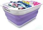 SAMMART 41L (10.8 gallon) Collapsible Plastic Laundry Basket-Foldable Pop Up Storage Container/Organizer-Portable Washing Tub-Space Saving, Water capacity: 32L (8.4 gallon) (Rectangular, Lt. Purple) - Image 5