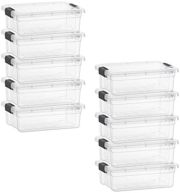 Superio 2.3 Quart Clear Plastic Storage Containers with Lids, Stackable Organizer Bins, BPA-Free Storage Boxes for Home, Office, Dorm & Classroom, 10 Pack by Superio