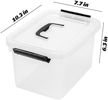 6 Quart Clear Storage Latch Box/Bins, 6-Pack Plastic Container with Latches and Lid - Image 2