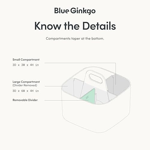 BLUE GINKGO Stackable Organizer Caddy, Square, Blue, Made in Korea - Image 4
