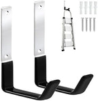 GeeWatom Heavy Duty Steel Garage Hooks,Garage Storage Utility Hooks,Anti-Slip Garage Hooks,Garage Garden Tool Organizer,Steel Wall Mount Hooks, Garden Hose Hanger, Black J Hooks (Large-2PC) by GeeWatom