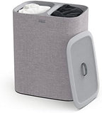 Joseph Joseph Tota 90 liter/23.8 gallon Laundry Hamper Separation Basket with lid, 2 Removable Washing Bags with Handles - Gray by Unknown