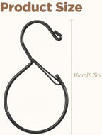 Xindojuz 2 Pack Metal S Belt Holder for Closet with Safety Buckle, Black - Image 2