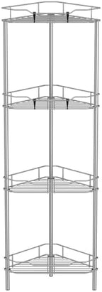 HuggieGems Metal Floor Standing Corner Shower Caddy, Gray, 4 Tier by HuggieGems