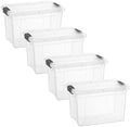 Superio 8.7 Quart Clear Plastic Storage Boxes with Lids, Stackable Organizer Containers, BPA-Free Storage Bins for Home, Office, School & Dorm, 4 Pack by Superio