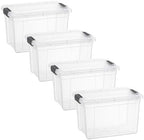 Superio 8.7 Quart Clear Plastic Storage Boxes with Lids, Stackable Organizer Containers, BPA-Free Storage Bins for Home, Office, School & Dorm, 4 Pack by Superio