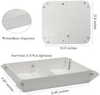 UnionBasic Medium Valet Tray, Jewelry Tray for Rings Watches Earrings, Entryway Catchall Caddy for Coins Keys Change, Nightstand Bedside Valet Holder, Trays for Electronic Gadgets, White Plus - Image 2