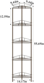 HuggieGems Metal Floor Standing Corner Shower Caddy, Bronze, 5 Tier - Image 7