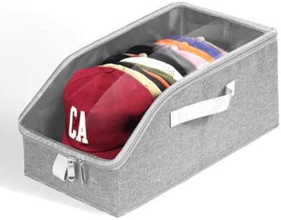 Livelab Hat Organizer for Baseball Caps, Hat Storage Box, Grey 1Pcs - Image 2