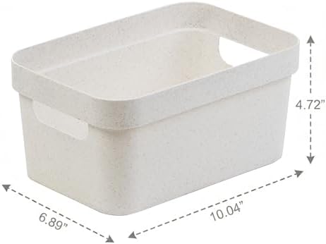 BINO | Plastic Storage Bins, 4 Liter - 4 Pack, Natural White | THE MODERN COLLECTION | Plastic Bins for Organization | Woven Storage Baskets for Organizing Pantry Shelf Organizer Basket Container Bin - Image 2