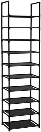 FIDUCIAL HOME 10 Tiers Shoe Rack Organizer 20 Pairs Tall Shoe Shelf | Tall Narrow Space Saving for Closet Entryway Dorm, Easy to Assemble, 17"L x 11"W x 68.8"H, Black - Image 4