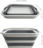SAMMART Collapsible Plastic Laundry Basket - Foldable Pop Up Storage Container/Organizer - Portable Washing Tub - Space Saving Hamper/Basket (Grey/Steel Grey, 42L) - Image 3