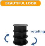 SpaceAid 3 Tier Rotating Shoe Rack Tower, Spinning Shoe Display Lazy Susan, Revolving 360 Shoe Rack Storage Round Carousel, Vertical Handbag Rotate Shoes Closet Organization (3-Tier Black) - Image 7