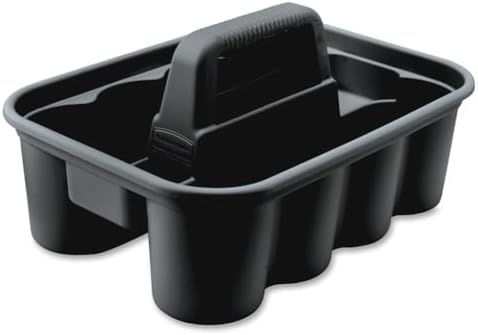 Rubbermaid Commercial Products Deluxe Carry Caddy, Black, Cleaning Storage for Wipes/Spray Bottles/Brushes/Dustpans/Gloves, Pack of 6 by RubbermaidCommercialProducts