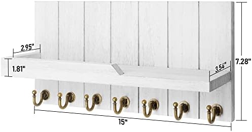 Rebee Vision Key Holder Wall Mount with 7 Hooks for Home Decor, White - Image 6