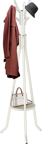 Simple Houseware Freestanding Coat Rack with Shelf, 9 hooks, White by SimpleHouseware