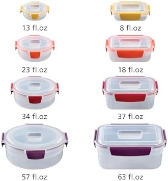 Joseph Joseph Nest Lock 16-piece Plastic BPA Free Food Storage Container Set with Lockable Airtight Leakproof Lids - Multicolor - Image 3
