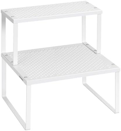 SONGMICS Set of 2 Metal Spice Racks, Stackable Expandable Shelf Risers by Unknown