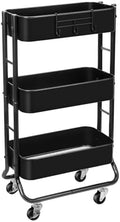 MAX Houser Slim 3-Tier Rolling Utility Cart with Extra Hook, Black by MAXHouser